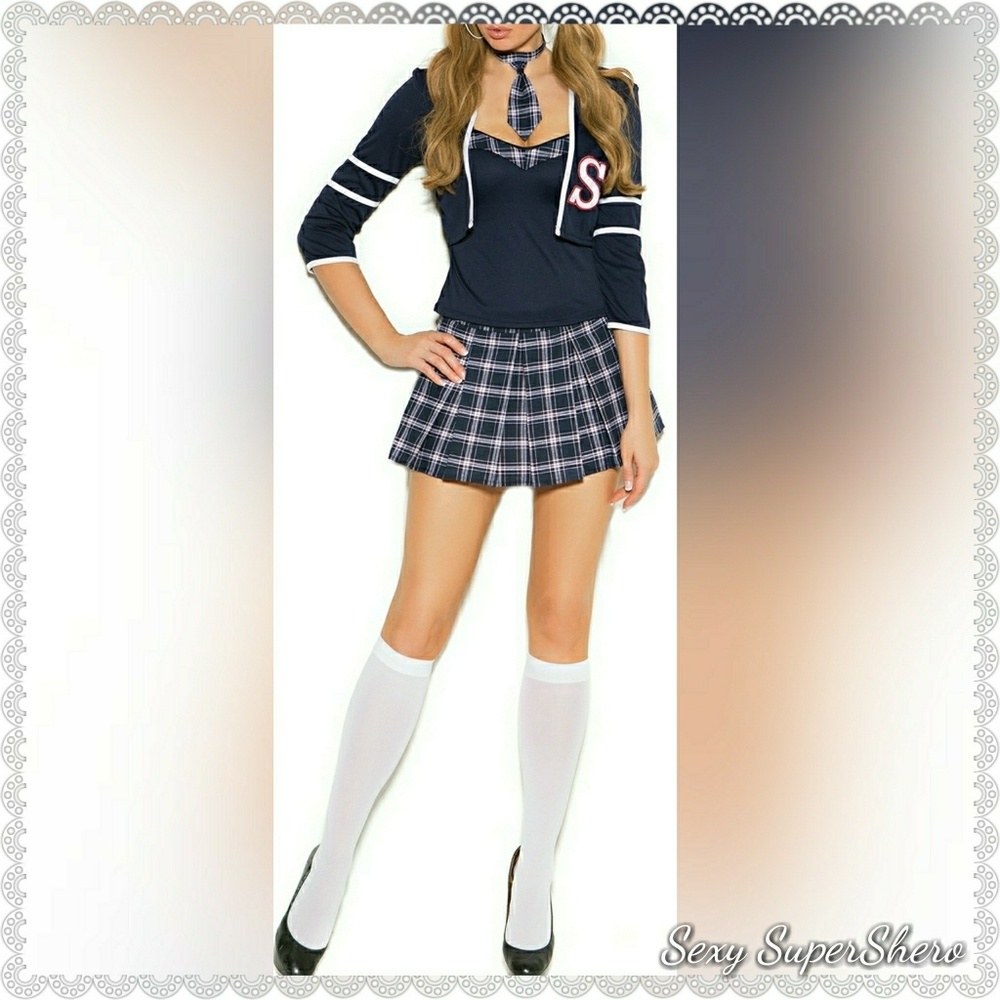 🆕🎃"S is for Sexy" 4 pc. School Girl Costume! Nav - Picture 4 of 8